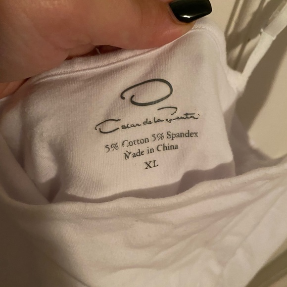 oscar de la rent white built in bra cami - Picture 2 of 4